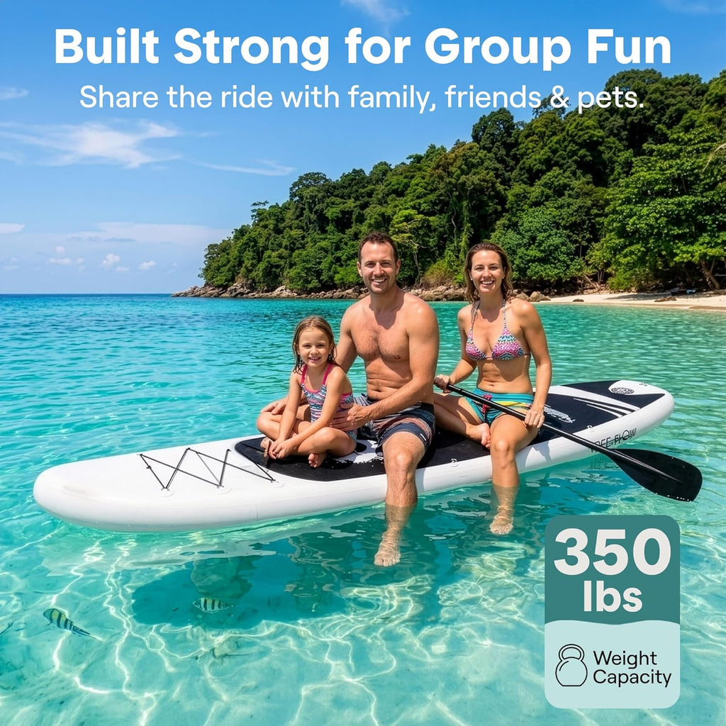 Inflatable Stand up Paddle Board with Premium SUP Accessories – Wide Stable Design with Non-Slip EVA Deck Pad for Adults and Youth of All Skill Levels, 350 Lbs Capacity